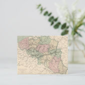 Vintage Kaart van België (1873) (Staand voorkant)