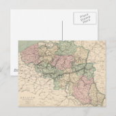 Vintage Kaart van België (1873) (Voorkant / Achterkant)