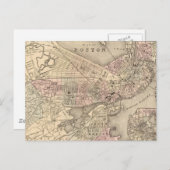 Vintage Kaart van Boston (1880) (Voorkant / Achterkant)