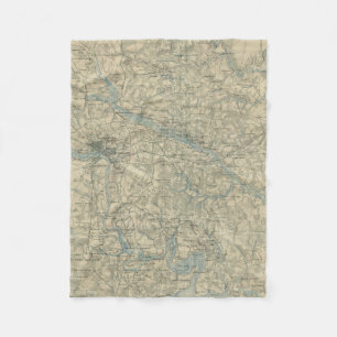 Vintage Kaart van het Gebied van Richmond Virginia Fleece Deken