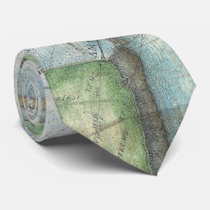 Vintage Kaart van NY van de Herfst Niagara (1843) Stropdas