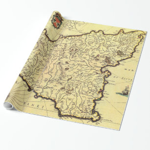 Vintage Kaart van Sicilië Italië (1600s) Cadeaupapier