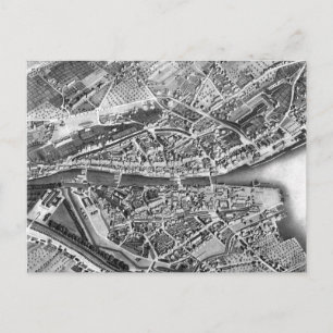 Vintage Kaart van Zürich Zwitserland (1850)