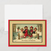 Vintage-Kaart voor kerstcadeautjes Notitiekaartje (Voorkant / Achterkant)