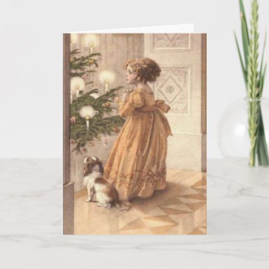 Vintage Kaart Yule met Gedicht (Voorkant)