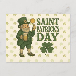 Vintage, kabouter St. Patrick's Day Feestdagenkaart
