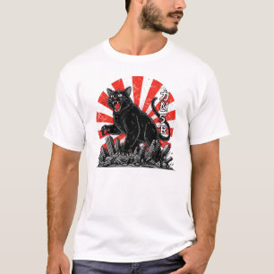 Vintage Kaiju Kat Aanslag Japanse Retro Monster T-shirt