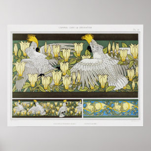 Vintage Kaketoes, Magnolia & Witte Muizen Poster
