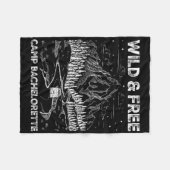 Vintage Kamp Bachelorette Feest Matching Wilde Ret Fleece Deken (Voorkant (Horizontaal))