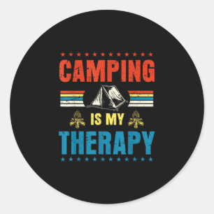 Vintage kamperen is therapie familie avontuur ronde sticker