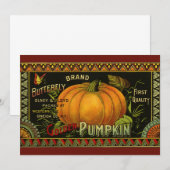 Vintage kan kunst labelen, vlinderpompoen (Voorkant / Achterkant)