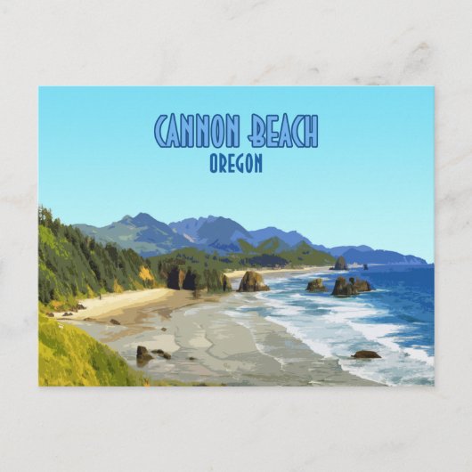Vintage Kannon Beach Oregon Briefkaart (Voorkant)