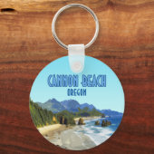 Vintage Kannon Beach Oregon Sleutelhanger (Voorkant)