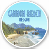 Vintage Kannon Beach Oregon Sticker (Voorkant)
