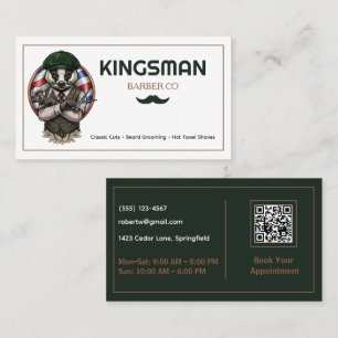 Vintage Kapper Gepersonaliseerde Kapper QR-code Visitekaartje