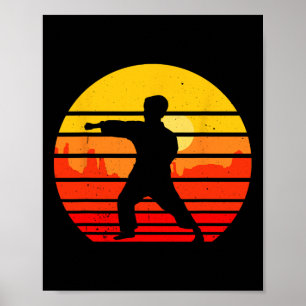 Vintage Karate Kids Vechtkunst Strijder Retro Kar Poster