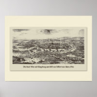 Vintage Karte Österreich | Wien Umgebung 1683