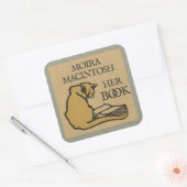 Vintage kat aangepaste boekplaat sticker (Envelop)