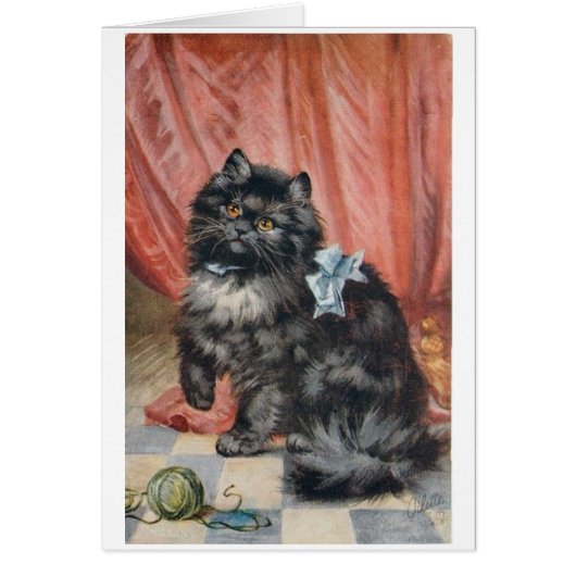 Vintage - Kat en garen, (Voorkant)