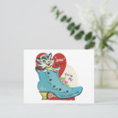 Vintage Kat Valentijn Feestdagenkaart (Staand voorkant)