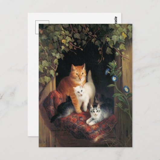 Vintage katten Briefkaart (Voorkant / Achterkant)