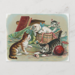 Vintage katten Briefkaart