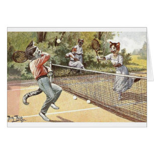 Vintage - Katten die Tennis spelen,