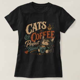 Vintage Katten & Koffie de Perfecte Mix T-shirt