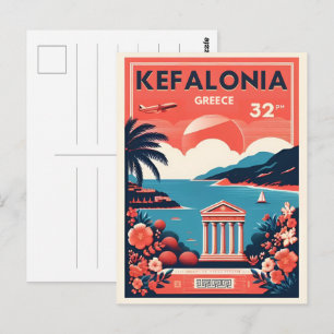 vintage Kefalonia Griekenland reis souvenirs Briefkaart