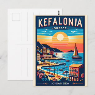 vintage Kefalonia Griekenland reis souvenirs Briefkaart