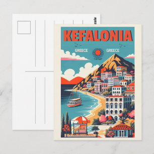 vintage Kefalonia Griekenland reis souvenirs Briefkaart