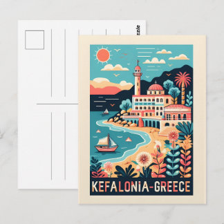 vintage Kefalonia Griekenland reis souvenirs Briefkaart
