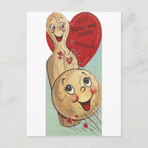 Vintage Kegelen Valentijn Feestdagenkaart