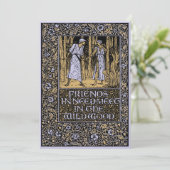 Vintage Kelmscott Floral Faire-part de mariage (Debout devant)