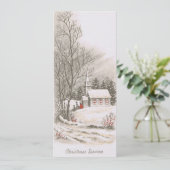 Vintage Kerk Kerst Service Feestdagenkaart (Staand voorkant)