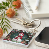 Vintage Kerst - Acryl Sleutelhanger (Voorkant Rechts)