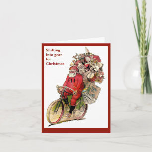 Vintage kerst afbeelding van de kerstman op de fie feestdagen kaart