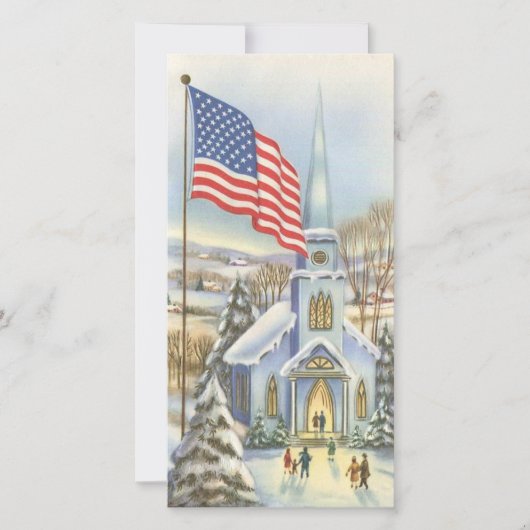 Vintage Kerst Amerikaanse Kerk Feestdagenkaart (Voorkant)