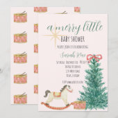 Vintage Kerst Baby shower Uitnodiging (Voorkant / Achterkant)