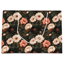 Vintage Kerst Bloemen Peony Roze & Donkergroen