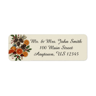 Vintage Kerst Botanicals Etiket