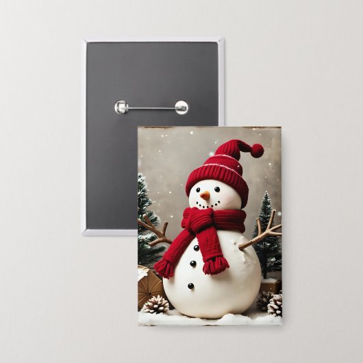 Vintage Kerst - Button (Voorkant / Achterkant)