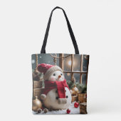 Vintage Kerst - Canvas tas (Achterkant)