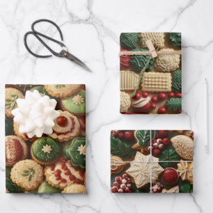 Vintage Kerst Cookie Retro Inpakpapier Vel