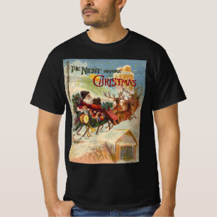 Vintage kerst, de avond voor kerst t-shirt