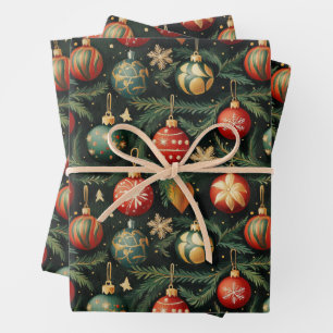 Vintage Kerst dorp inpakpapier
