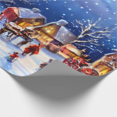 Vintage Kerst dorp inpakpapier (Hoek)