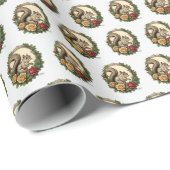 Vintage Kerst Eekhoorn Giftwrap Inpakpapier (Rol Hoek)