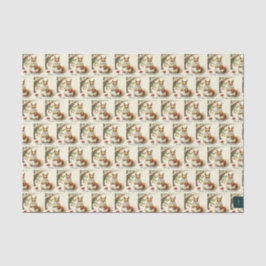 Vintage Kerst Eekhoorn Weefsel Papier