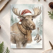 Vintage Kerst Eland Rustieke Holiday Woud